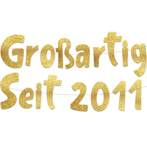 15. Geburtstag Girlande Großartig Seit 2011 Gold Glitzer Geburtstagsdeko Deko & Geschenke zum 15. Party Zubehör für Sie & Ihn