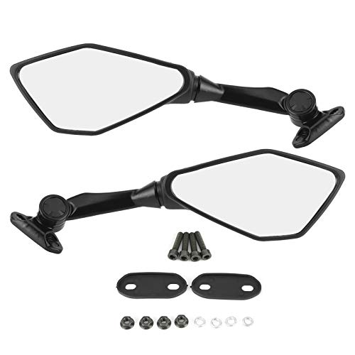 Motorcycle Mirrors,1Pair Rotatable Motorbike Mirrors - Pentagonal ABS Plastic Shell Motorcycle Bar End Mirrors With Mounting Accessory for CBR900 CBR919 CBR929 CBR954（Black)