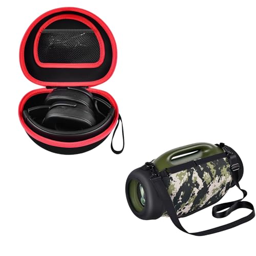 Casmilee Headphone Case for Skullcandy Crusher/Hesh/Evo Wireless Over-Ear Bluetooth Earphones Bundle with Purse Bag Strap for JBL Boombox 4