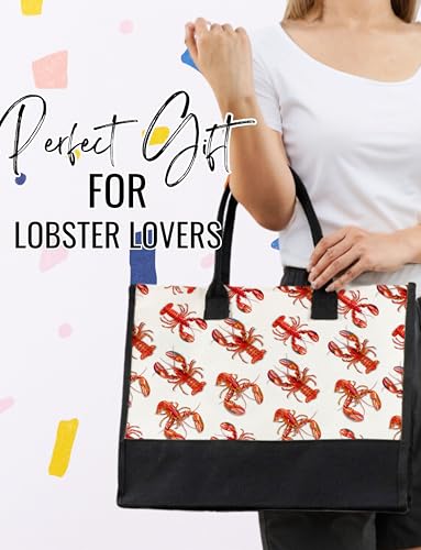 Bolsa tote de lona con diseño de langosta para mujer miniatura 2