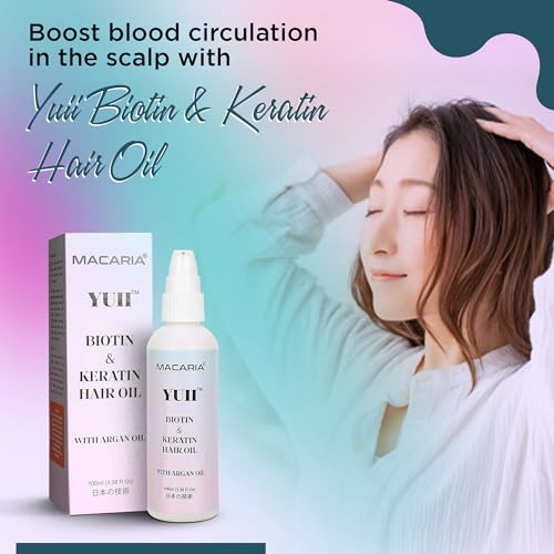 Image of Yuii Hair Growth Oil with Biotin & Keratin - Jojoba & Argan Hair Oil for Thicker, Stronger Hair - Natural Hair Oil for Growth, Strength, and Thickness - Best Hair Care for All Hair Types, 100ml
