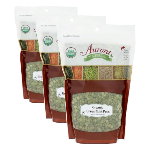 Image of Aurora Products Organic Split Green Peas, 24 OZ (Pack of 3)