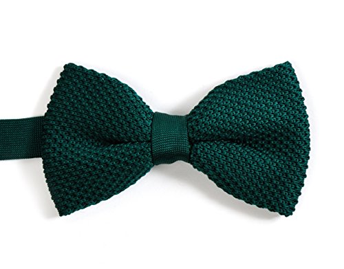 Nœud papillon tricot soie vert scarabée pour mariage chic