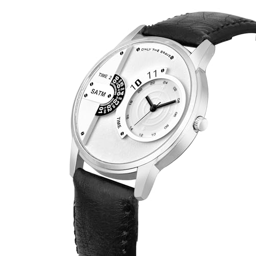 Image of Acnos 4 Diffrent Watch Pack of 1 Leather Belt Black Belt Analog Watch