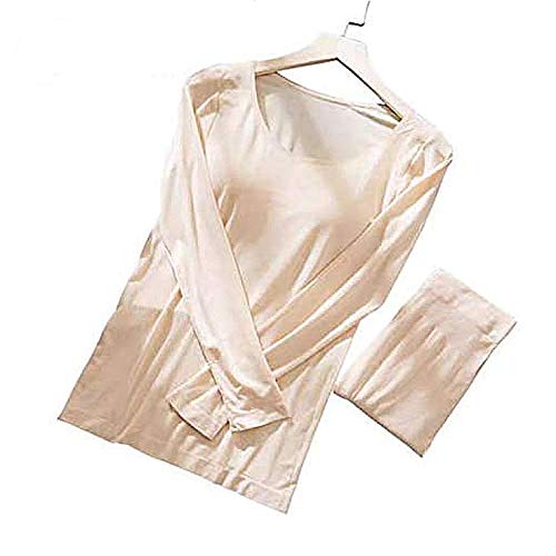 Sobeta 2020-Ensemble de vêtements Thermiques sans Couture 37 ℃, Ensemble de sous-vêtements Thermiques pour Femmes Thermiques, Haut et Leggings (Nu) Cover