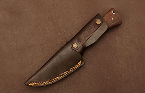 Sky Knives Handmade Fixed Blade High Carbon Steel , Damascus Hunting Knives, Bushcraft Edc Survival And Pocket Knife For Men With Sheath. #TOP5