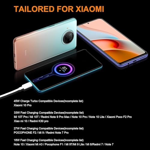 Image of Original 67W HyperCharge Fast Turbo Charging Data Cable | Type-C USB Cable Compatible with Redmi Note 13 Pro /12 Pro /11 Pro 5G /11S /10 Pro Max, Poco X5 /X4 Pro /X3 Pro, Mi 14 /11