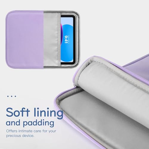 Image of Dadanism 9-11 inch Tablet Sleeve Bag Carrying Case for iPad (A16) 11th Gen 11 inch, iPad 10th Gen 10.9 inch Air 5 /4, iPad Air M4 /Pro 11 inch, iPad 9 /8 /7th, Galaxy Tab A11+ Plus 11 inch, Remarkable 2 10.3 inch, Grey Purple