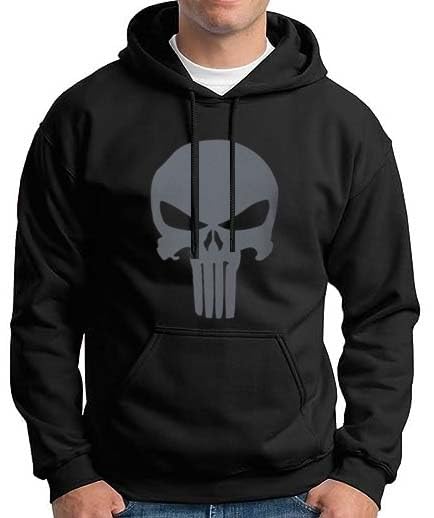 Fleece Skull Full Sleeves Hooded Sweatshirt for Men