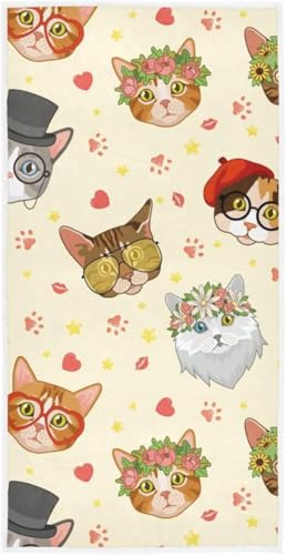 フェイスタオル バスタオル 綿 速乾 薄手 ネコ 猫 猫柄 花 おしゃれ 大判 タオル 部屋干し 柔らかく 肌に優しい 四季通用 家庭用 ホテル 業務用