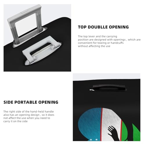 Travel Luggage Cover Uzbekistan Uzbek Flag Heart Fashion Washable Baggage Suitcase Protector Fit For Luggage Medium4