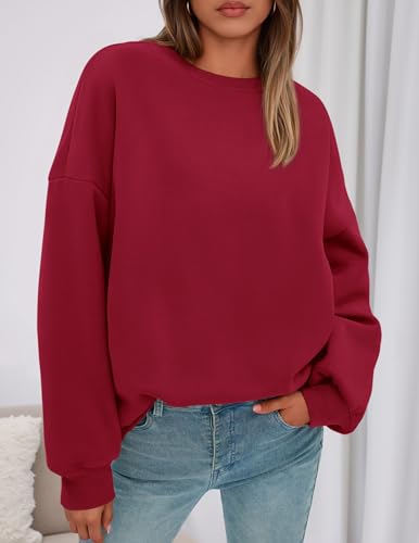PRETTYGARDEN Sweatshirt for Women Oversized Crewneck Long Sleeve Pullover Fleece Top 2025 Fall Winter Fashion Outfits Clothes