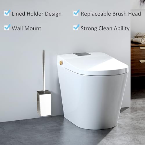 BGL 304 Stainless Steel Wall-Mounted Square Toilet Brush Holder (chrome) - Image 2