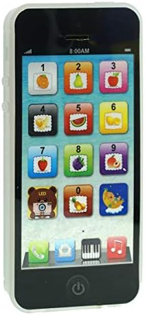 Cooplay Learning Smart Phone Toy Music Lullaby Song Touch Screen USB Recharable Cell Phone Mobile Yphone for Toddler Baby Ages 1-3 Years Old (Black)