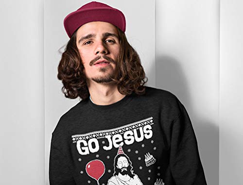 Tstars Jesus Birthday Funny Holiday Xmas Long Sleeve Sweatshirt for Men Women Ugly Christmas Sweater Style3