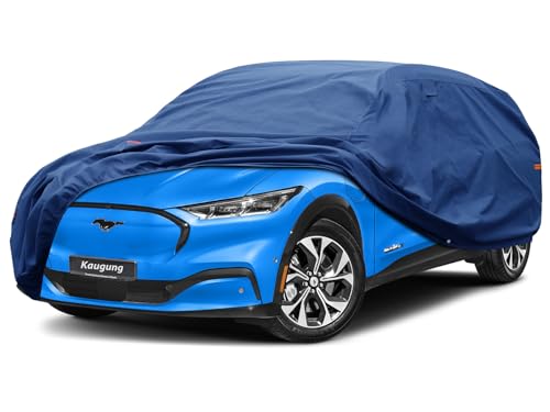 Image of Kaugung Heavy Duty SUV Car Cover Custom Fit Ford Mustang Mach-E Mach E (2021-2025), Waterproof SUV Car Cover with Anti-Theft Lock,Sun, Dust & Snow Protection.(USA Warehouse,Within 3-7 Days)