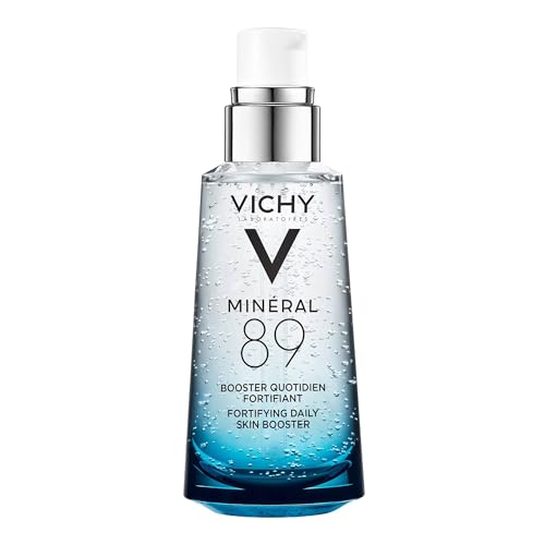 Vichy Minéral 89 Fragrance Free Face Serum Gel Booster or Cream, with Hyaluronic Acid, Hydrates and Strengthens & Suitable for Sensitive Skin. Paraben-Free, Alcohol-Free, Silicone-Free.