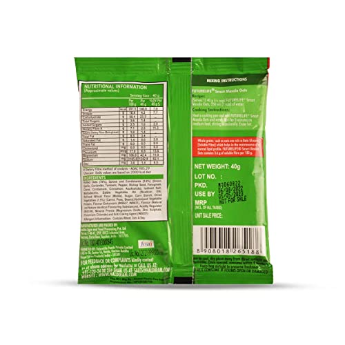 Image of Future Life Smart Spicy Masala Oats | Tasty & Heathy Evening Snack | 100% Whole Grain Oats | Masala Oats | 40 Gms Each - (Pack Of 10)