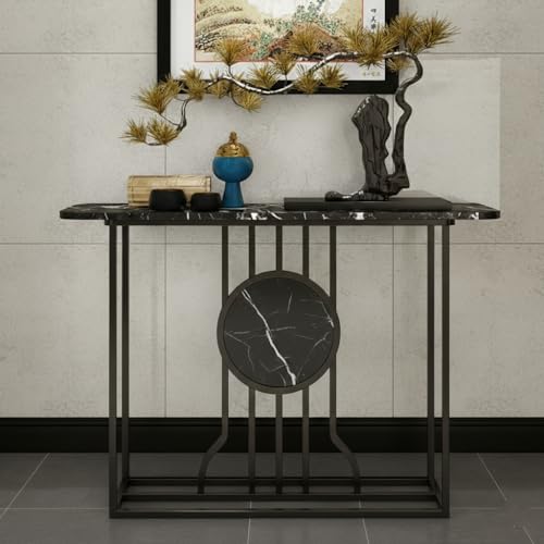 Image of Accent Table, Side Table, Small end Table, and Rectangular Bedside Table with Contemporary Home Accents for The Living Room, Bedroom, Office, and Console Table (Black)