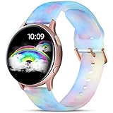 GEAK Compatible with Samsung Galaxy Watch 7 6 5 4 Band 40mm 44mm/Galaxy Watch 5 Pro, 20mm Soft Transparent Pattern Printed Replacement for Galaxy Watch 4 6 Classic 42mm 46mm 43mm 47mm Women Blue/Pink
