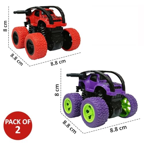 Image of TOY BHARAT Monster Truck 360 Pack of 2 | Gift Toy | Made in India | 1-6 Year | Realistic Design | Indoor Outdoor Play | Safe and Non-Toxic | Gift for Kids | Multicolour