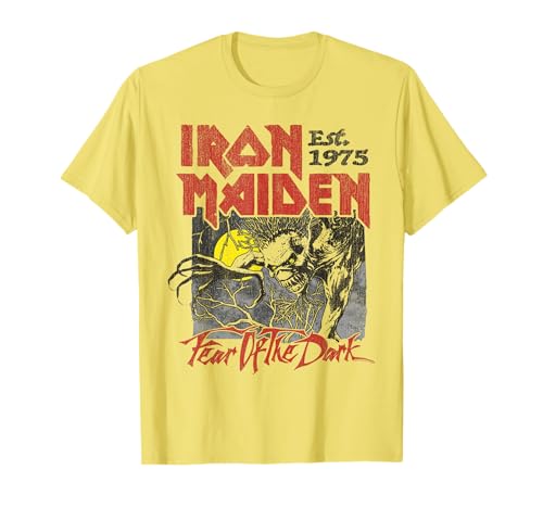 Image of Iron Maiden Fear of The Dark Lemon T-Shirt
