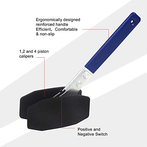 Brake Caliper Compression Tool, Brake Caliper Press Tool Disc Brake Pad Spreader Car Ratchet Piston Compressor Tool With 2 Caliper Hangers #TOP1