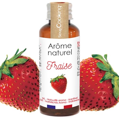 ScrapCooking - Arôme Naturel Liquide de Fraise 40ml - Arôme Fraise pour Pâtisserie, Yaourts, Gâteaux, Cheesecakes, Biscuits, Entremets, Mousses, Glaces, Smoothies -...