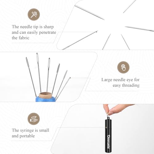 Dmrueia 60 Pcs Large Eye Embroidery Needles, 6 Sizes Hand Sewing Needles, Quilting Needles with Aluminum Tube, Sharp Needles for Art Crafts. - Image 5