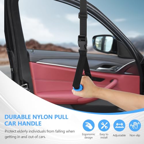 Image of Kaiedos Car Door Handle for Elderly, 3-in-1 Car Handle Assist for Seniors, Portable Auto Cane Vehicle Support Handle, 500 lbs Capacity, Non-Slip Door Assist Bar