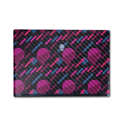 Image of Carbon Fiber Laptop Skin Compatible with Alienware M16 R2 (2024) - Magenta Globe - Premium 3M Vinyl Protective Wrap Decal Cover - Easy to Apply | Crafted in The USA by MightySkins
