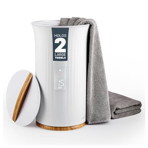 LiveFine Towel Warmer | Large Bucket Style Luxury Heater with LED Display, Adjustable Timer, Auto Shut-Off | Fits Up to Two 40” x 70” Oversized Bath Sheet Towels