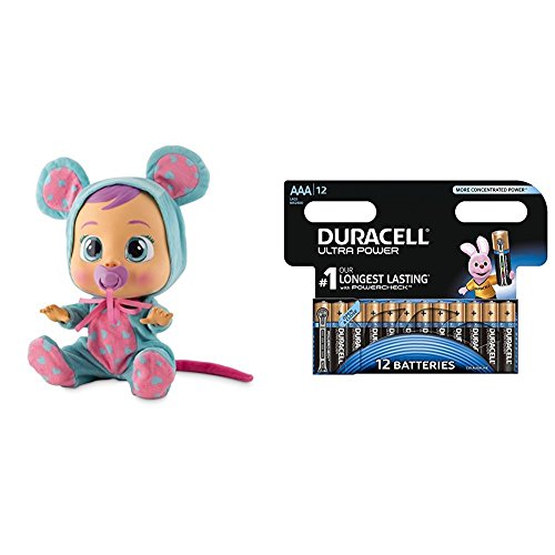 IMC Toys - Bebés llorones  Lala, multicolor (10581) con Duracell Ultra Power - Pack DE 12 Pilas alcalinas AAA