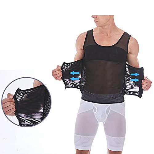 Camisa de Compressão Apertada, Colete Masculino de Nylon Altamente Elástico para Reduzir a Gordura (