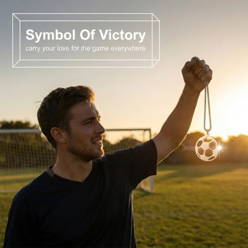 TEOZBLU Fussball Geschenke Junge 7, 8, 9, 10, 11, 12 Jahre, Halskette Edelstahl, Fußball Sachen, coole sachen für 10 jährige jungs, Fussball Anhänger Jungs, Geburtstag, Kette Jungen Teenager Kinder