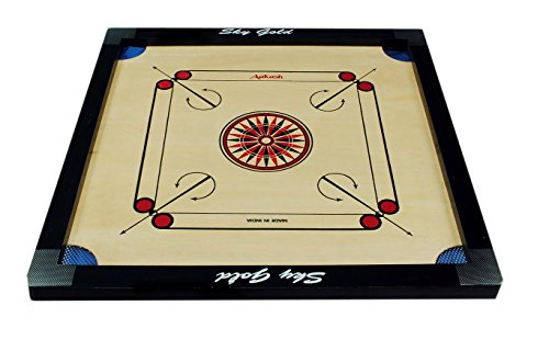 KORNERS Wooden Carrom Board With Cut Pockets Coins Striker And Powder 26 Inch