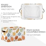 senya Thanksgiving Basket Fall Basket, Pumpkin Autumn Foldable Fabric Collapsible Storage Bins Organizer Bag for Storage - Image 5