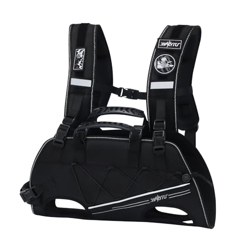 Wakytu 小型犬用バックパックキャリア、犬用リフトハーネス、調節可能なパッド付き ストラップを備え、障害のある犬、関節損傷、関節炎、安定性を失った犬の散歩に適しています