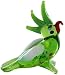 Miniture Glass Figurines-Glass Zoo Figurine Animals - 1 Inch Green Parrot