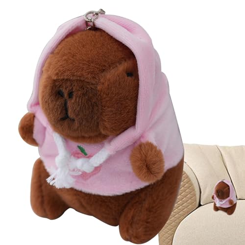 Llavero de peluche de capibara - Llavero de peluche de capibara, llavero de peluche de capibara | Adorable juguete de Miini Capybara, llavero de peluche de animal lindo portátil para los amantes, Rosa