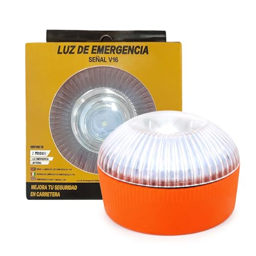 SECUREYVILL Gyrophare LED Vehicule, Balise LED 360° avec Aimant et Crochet, 2 Modes d’Éclairage, Légère et Compacte, 12V Alimentée par Piles, pour...