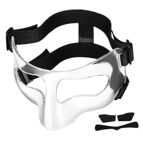 Parliky Adjustable Nose Guard Sports Face Mask for Basketball Soccer Baseball Clear Visibility Lightweight Design Versatile Fit for Adults Youth Durable Comfortable Use