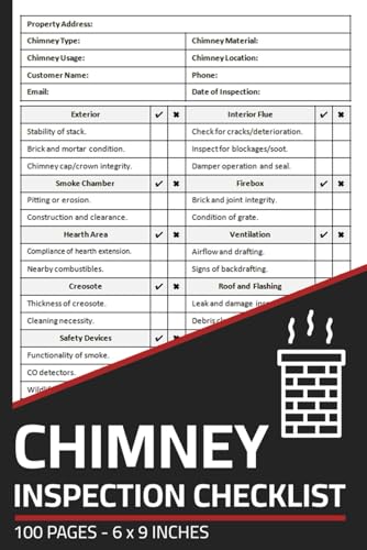 Chimney Inspection Checklist: Chimney & Fireplace Inspection Report Book | Safety & Maintenance Inspection Forms for Chimney