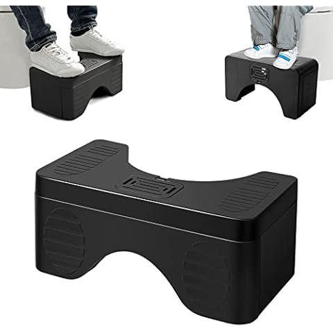 EASICOZI Potable Bathroom Squat Stool, Convertible Squatting Toilet Stool from 7” to 9” Height, Foldable Toilet Step Stool for Adult and Teens（Black） Cover
