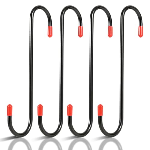 lernbac 4-Pack Brake Caliper Hanger Hooks with Rubber Tips, Car Repair Automotive Tools for Braking, Axle, Bearing, Suspension Work