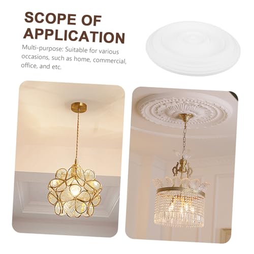 Médaillon de plafond TEHAUX rond à installation rapide pour masquer les défauts de surface