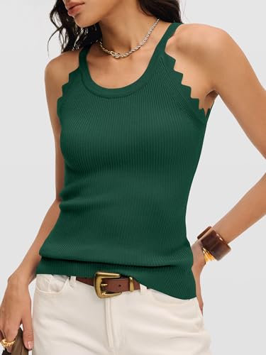 Image of ANRABESS Womens Summer Tank Tops Sleeveless Ribbed Camisole | Spaghetti Strap Cami Sweater, Soft Lightweight, Slim Knit, Casual Beach Vacation Travel Office Clothes, Spring Fall Layering