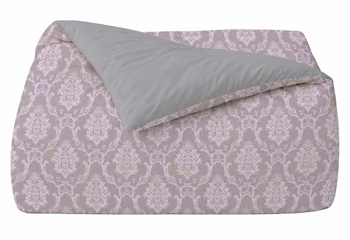 Image of Welspun Arlo Double Bed Quilt Comforter, 2-in-1 Reversible, Lightweight AC Quilt Blanket, Soft Breathable Microfiber for All Seasons & Winter Use, 200x200 cm Double Bed Quilt, Light Lilac