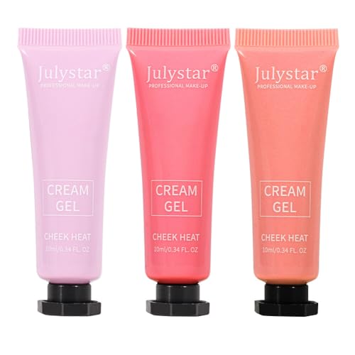 Cheek Heat Gel-Cream Blush Makeup, Lightweight, Breathable Feel, Sheer Flush Of Color, Dewy Finish, Oil-Free, Hydrating Gel Blusher Natural Shimmer Blush Stick Matte, 3 Count, Type 7