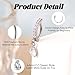 Masedy 14G G23 Titanium Clicker Belly Button Rings for Women Teardrop CZ Dangle Belly Button Ring Curved Reverse Barbell Navel Rings Hypoallergenic Belly Piercing Jewelry Silver